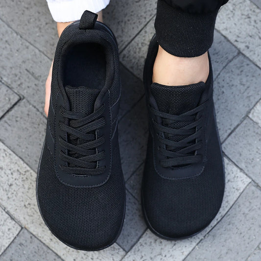 Men’s Wide Toe Barefoot Sneakers – Breathable Canvas Walking Shoes
