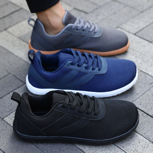 Men’s Wide Toe Barefoot Sneakers – Breathable Canvas Walking Shoes